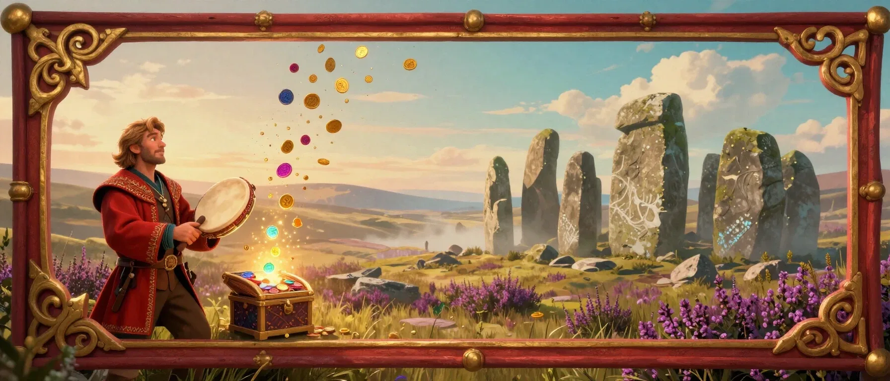 Spin Station free spins spilling from a glowing treasure chest