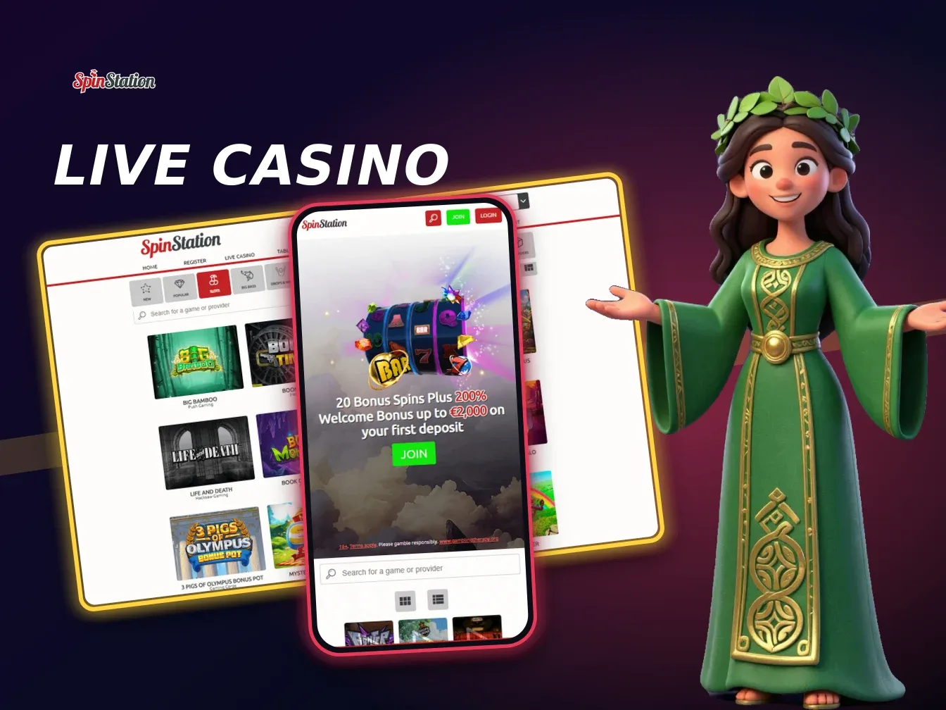 Spin Station desktop games lobby